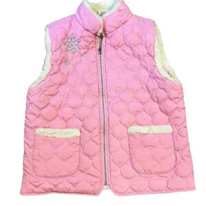 Hanna Andersson Girls Pink Fleece Lined Puffer Vest Size 160 (14) Warm Winter